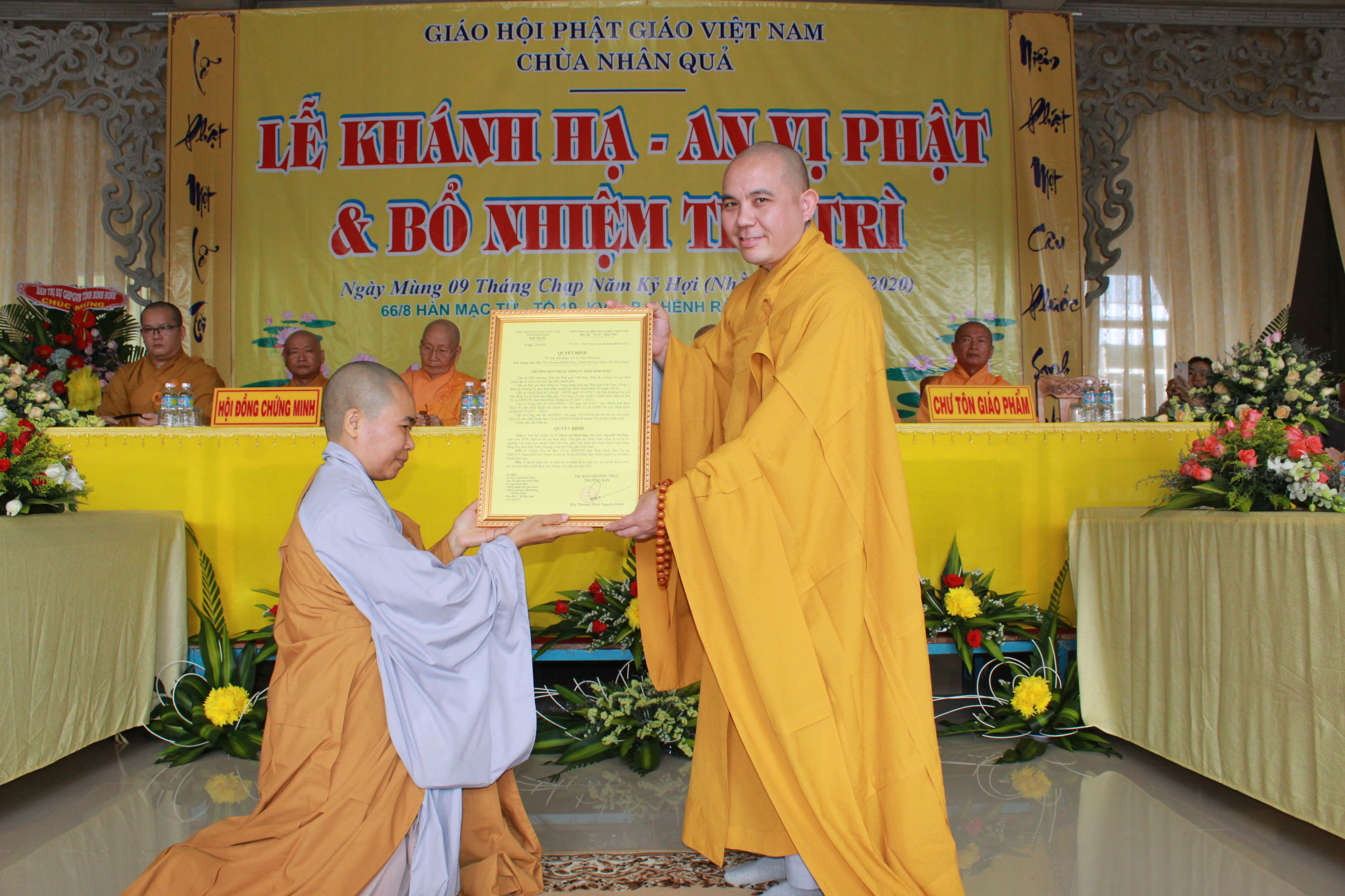 Quy Nhơn: Lễ Khánh hạ - An vị Phật và Công bố quyết định bổ nhiệm trụ trì chùa Nhân Quả